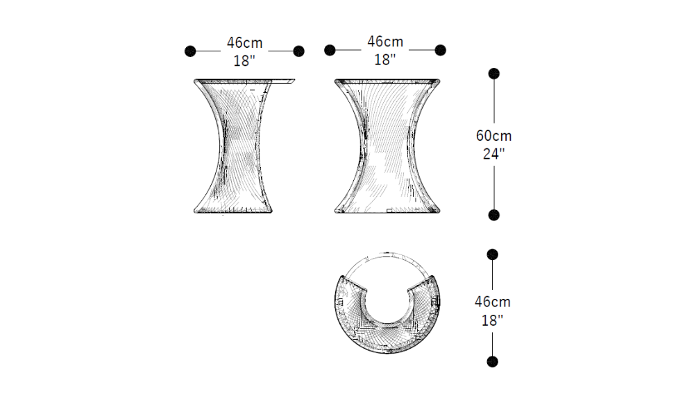 Imagem das dimensões principais do produto